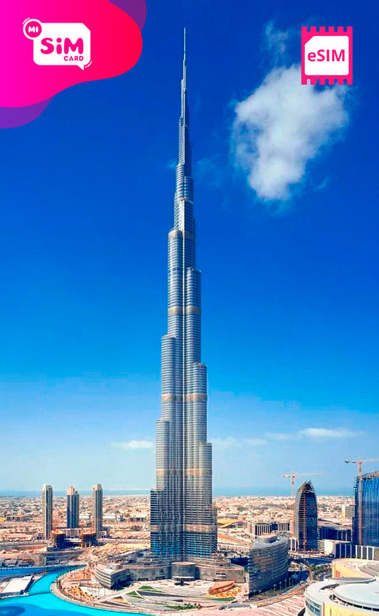 eSIM con datos ilimitados para Emiratos Árabes Unidos y Dubái